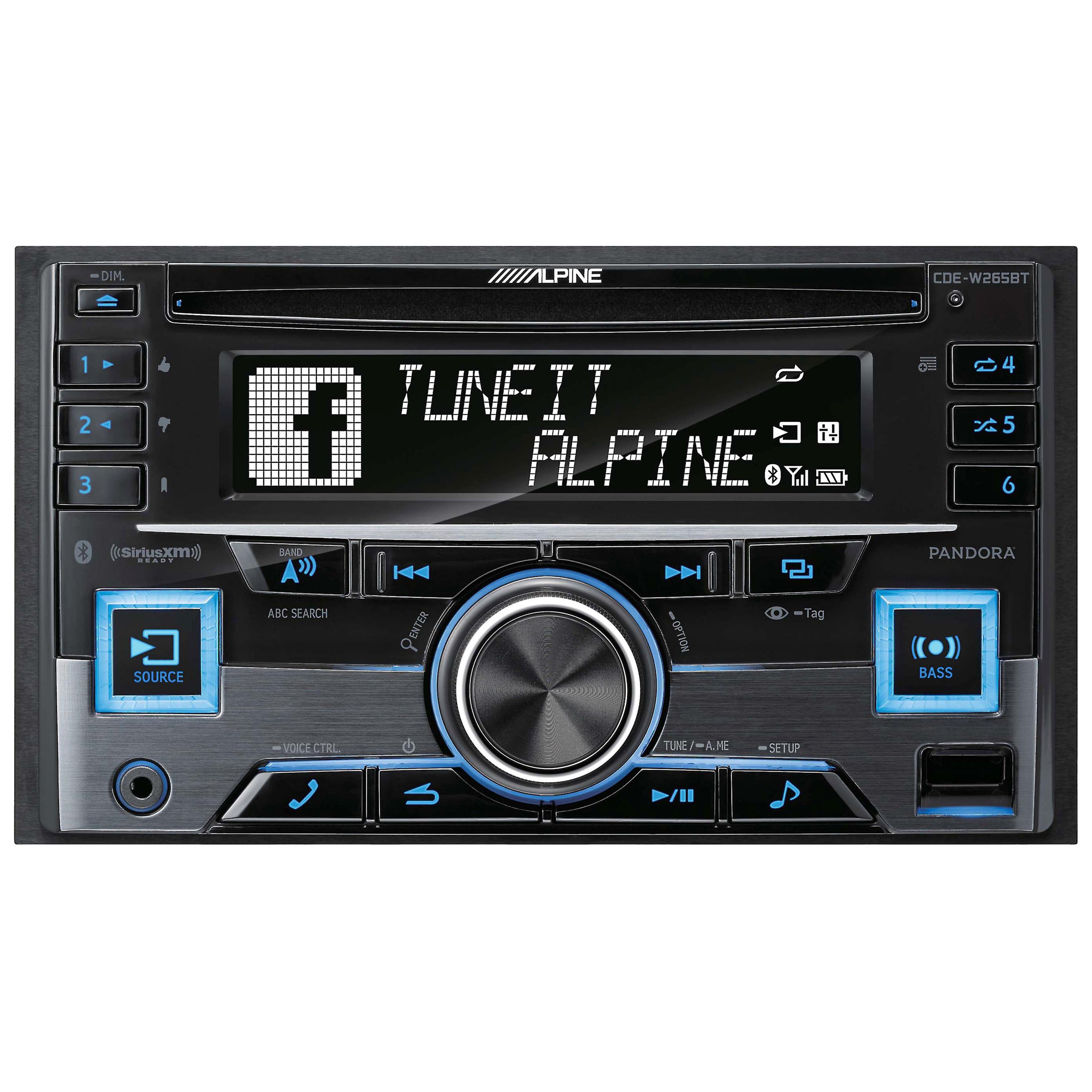 Alpine, Alpine CDE-W265BT, Double DIN CD Car Stereo w/ Bluetooth, USB & Auxiliary Input