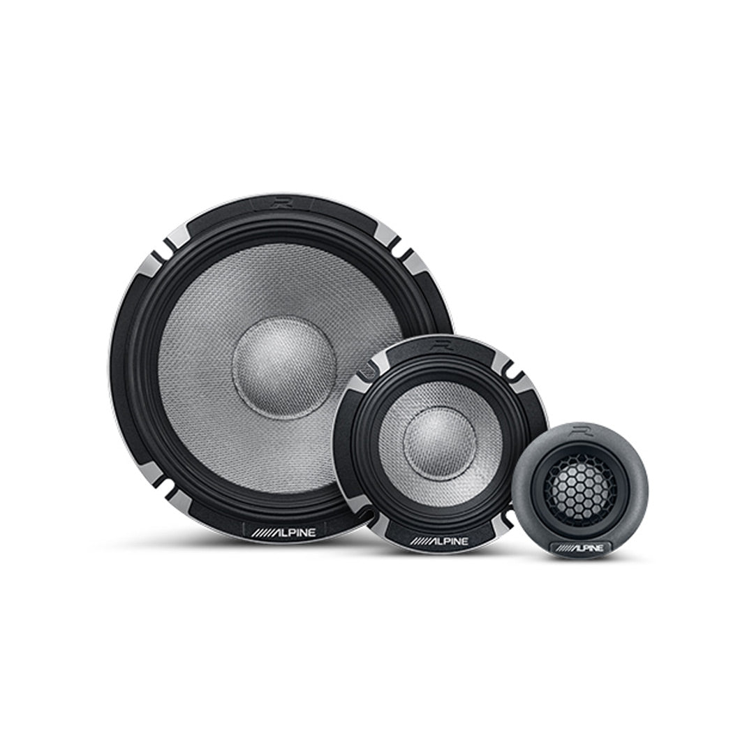 Alpine, Alpine R2-S653, R Series 6.5" Pro 3-Way Hi-Res Component Speakers - 300W