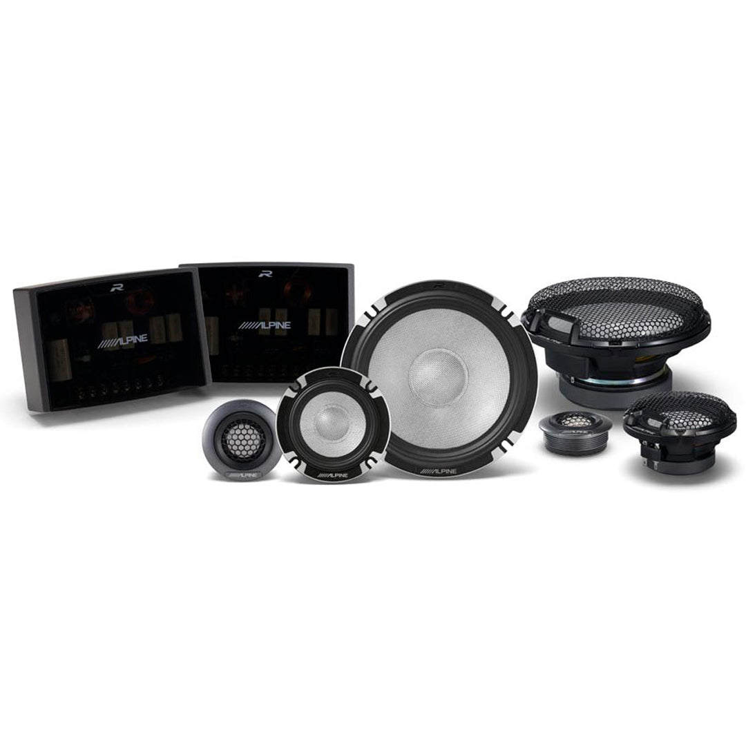 Alpine, Alpine R2-S653, R Series 6.5" Pro 3-Way Hi-Res Component Speakers - 300W