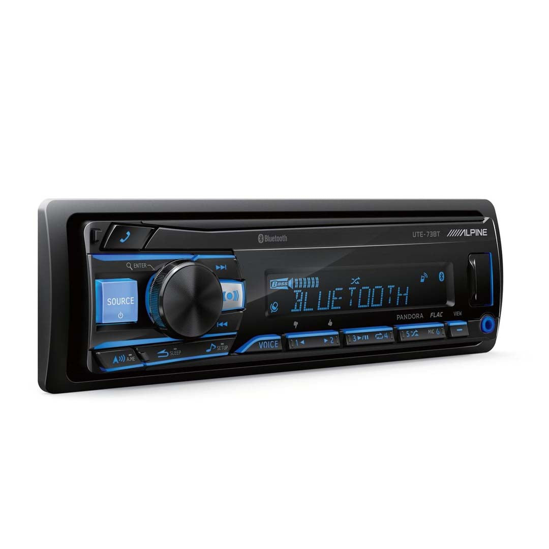 Alpine, Alpine UTE-73BT, Single-DIN Digital Media Stereo w/ Bluetooth, USB & Auxiliary