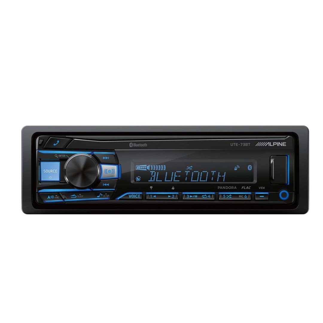 Alpine, Alpine UTE-73BT, Single-DIN Digital Media Stereo w/ Bluetooth, USB & Auxiliary