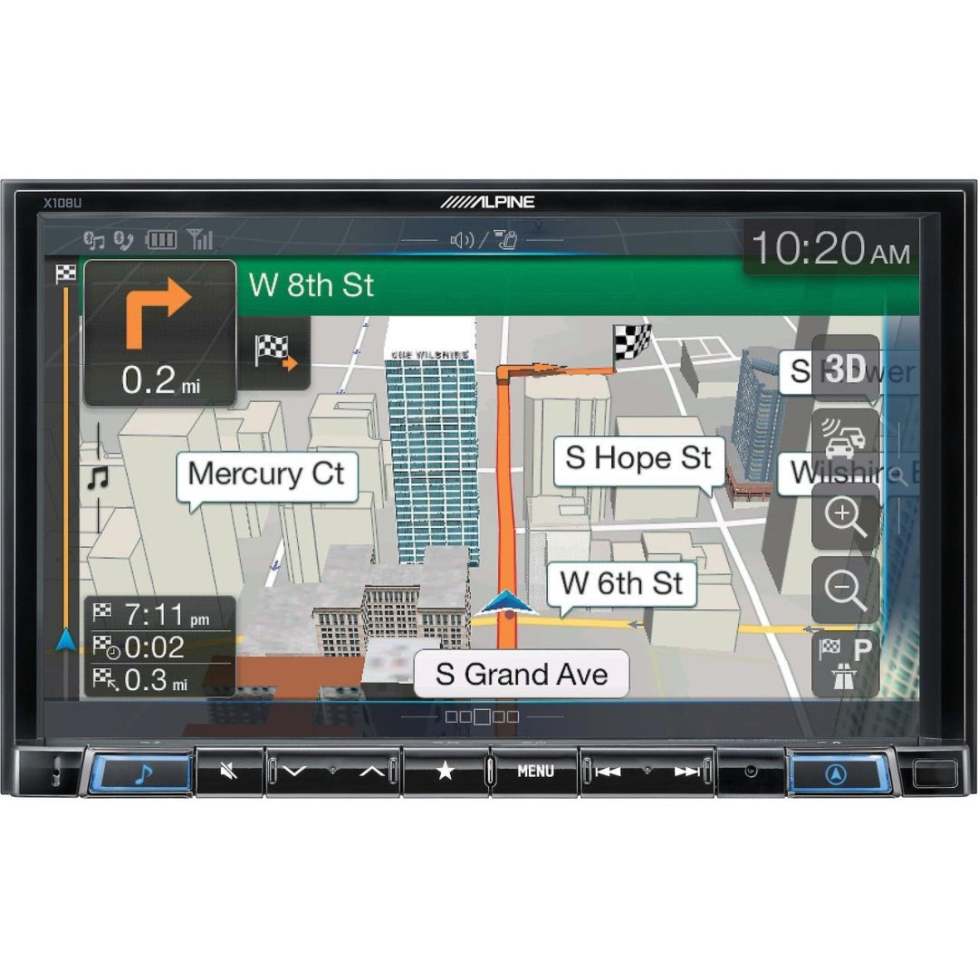 Alpine, Alpine X108U, Universial Restyle System DVD/CD player, Multimedia, Navigation with 8" touchscreen and AM/FM tuner