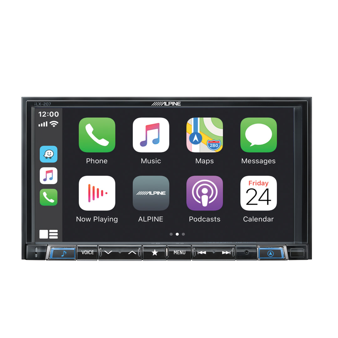 Alpine, Alpine iLX-207, 7" Double-Din Digital Media Receiver, CarPlay &  Android Auto