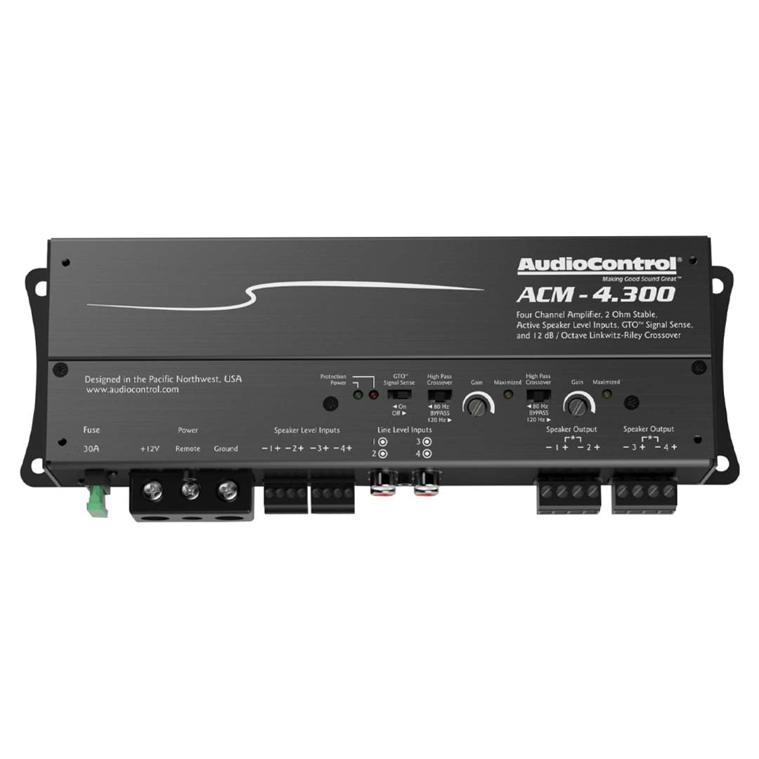 AudioControl, AudioControl ACM-4.300, ACM Series 4 Channel Class D Micro Amplifier, 300 Watts