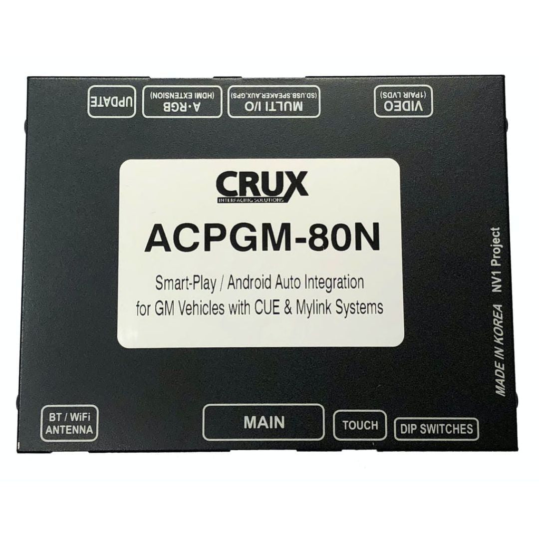 Crux, Crux ACPGM-80N, Smart-Play Smartphone Integration Smart-Play Integration for select GM vehicles with 8" CUE and Mylink radios