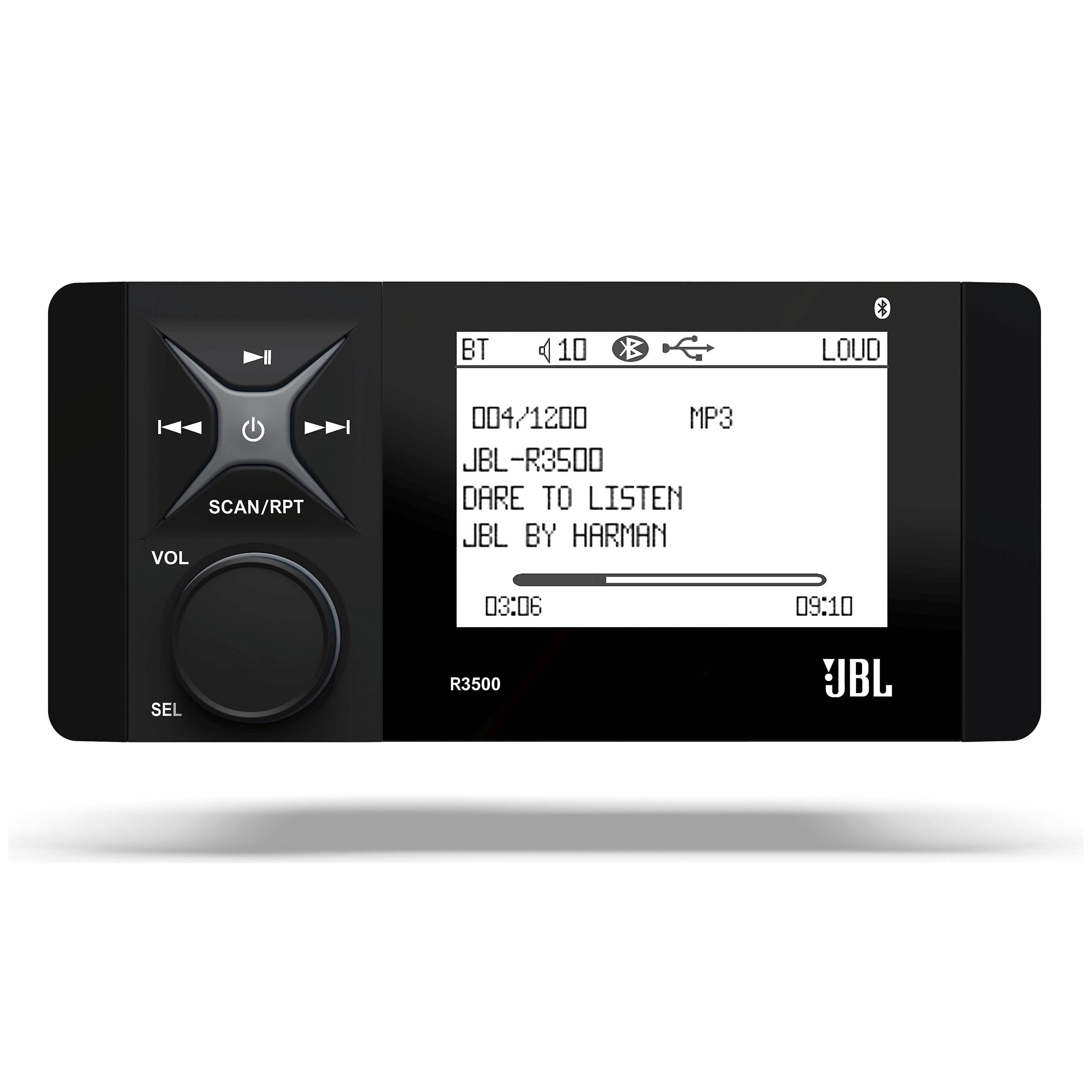 JBL, JBL R3500, AM/FM, 4 Channel High Power Bluetooth Marine Receiver w/ Monochrome Screen