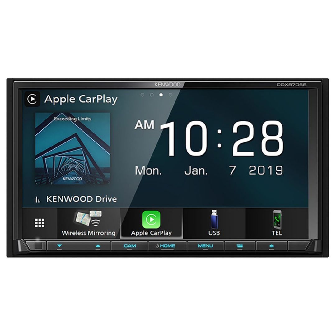 Kenwood, Kenwood DDX8706S, 6.95" DVD Multimedia Receiver w/ Wireless CarPlay and Android Auto