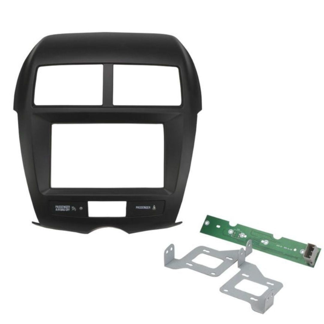 Scosche, Scosche MI3022B, 2011-Up Mitsubishi Outlander Sport ISO Double DIN Kit, Flat Black