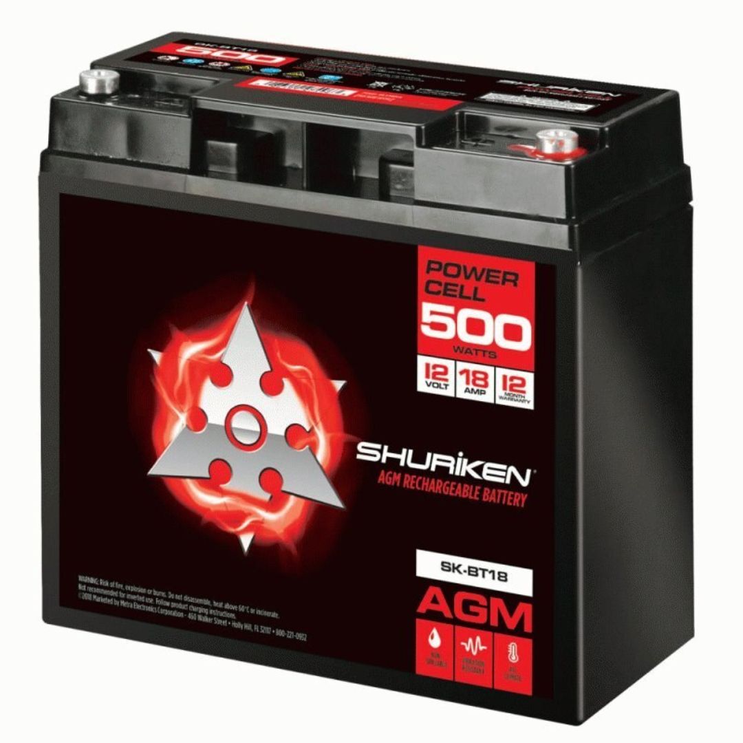 Shuriken, Shuriken SK-BT18, 500W 18AMP Hours Compact Size AGM 12V Battery