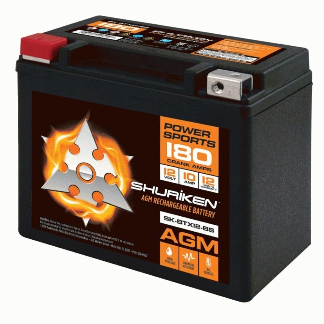 Shuriken, Shuriken SK-BTX12-BS, 180 Crank AMPS 10AMP Hours AGM Battery