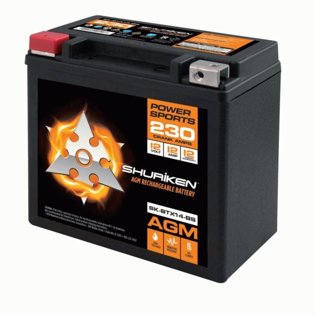 Shuriken, Shuriken SK-BTX14-BS, 230 Crank AMPS 12AMP Hours AGM Battery