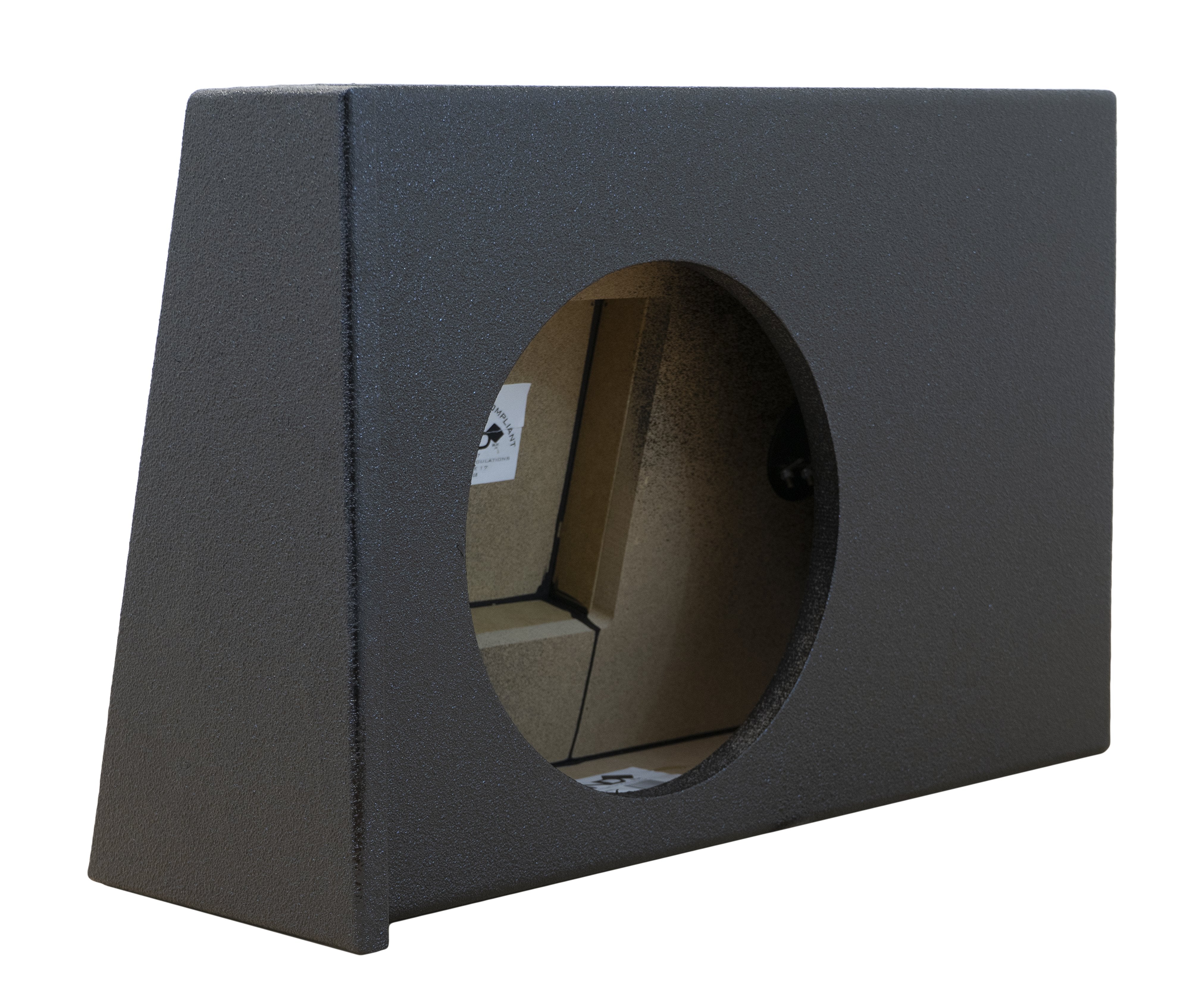 SoundBox, SoundBox Chevy Silverado/ GMC Sierra Crew Cab 2008-2013 Single 10" Downfire Subwoofer Enclosure, BedLiner Finish