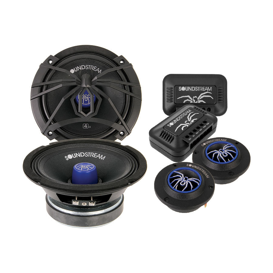 Soundstream, Soundstream SM.650C, SM 6.5" Pro Audio Components w/ Tweeters-Crossovers, 200w, 4 Color Changeable