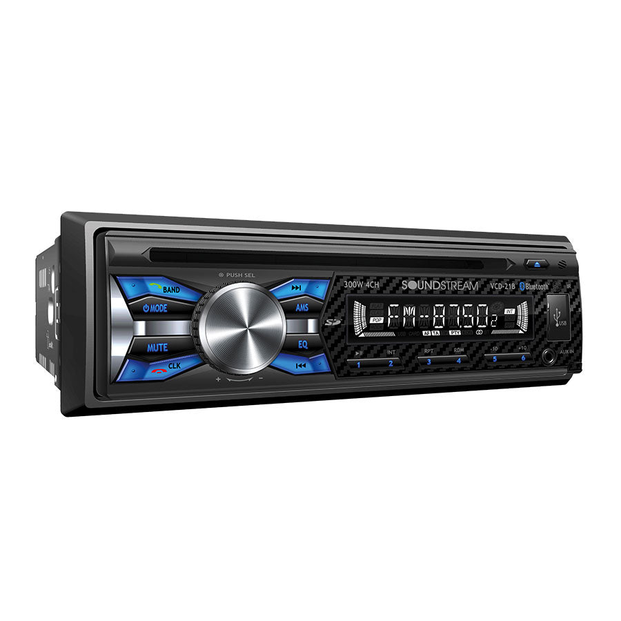 Soundstream, Soundstream VCD-21B, 1-DIN CD/MP3 Head Unit w/ 32GB USB, SD, AUX, & Bluetooth