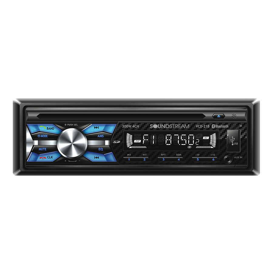 Soundstream, Soundstream VCD-21B, 1-DIN CD/MP3 Head Unit w/ 32GB USB, SD, AUX, & Bluetooth