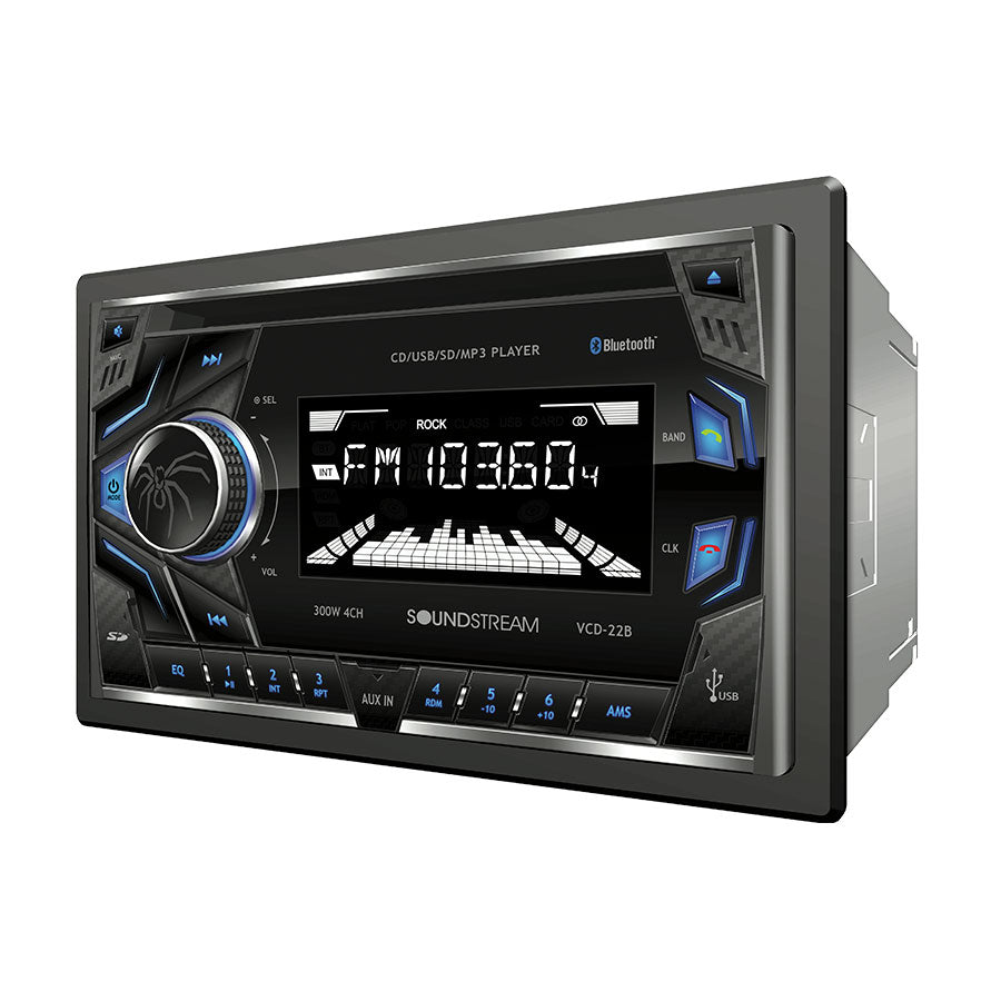 Soundstream, Soundstream VCD-22B, 2-DIN CD/MP3 Head Unit w/ 32GB USB, SD, AUX, & Bluetooth