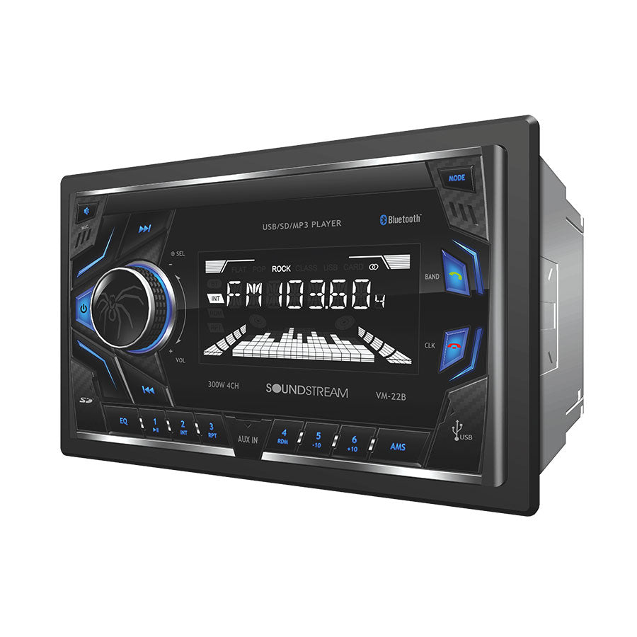 Soundstream, Soundstream VM-22B, 2-DIN Digital Audio Head Unit w/ 32GB USB, SD, AUX, & Bluetooth