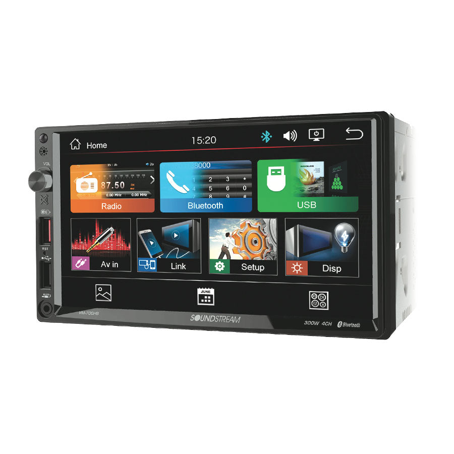 Soundstream, Soundstream VM-700HB, 2-DIN Digital Media (no DVD) w/ Phonelink, Bluetooth & 7" Capacitive LCD