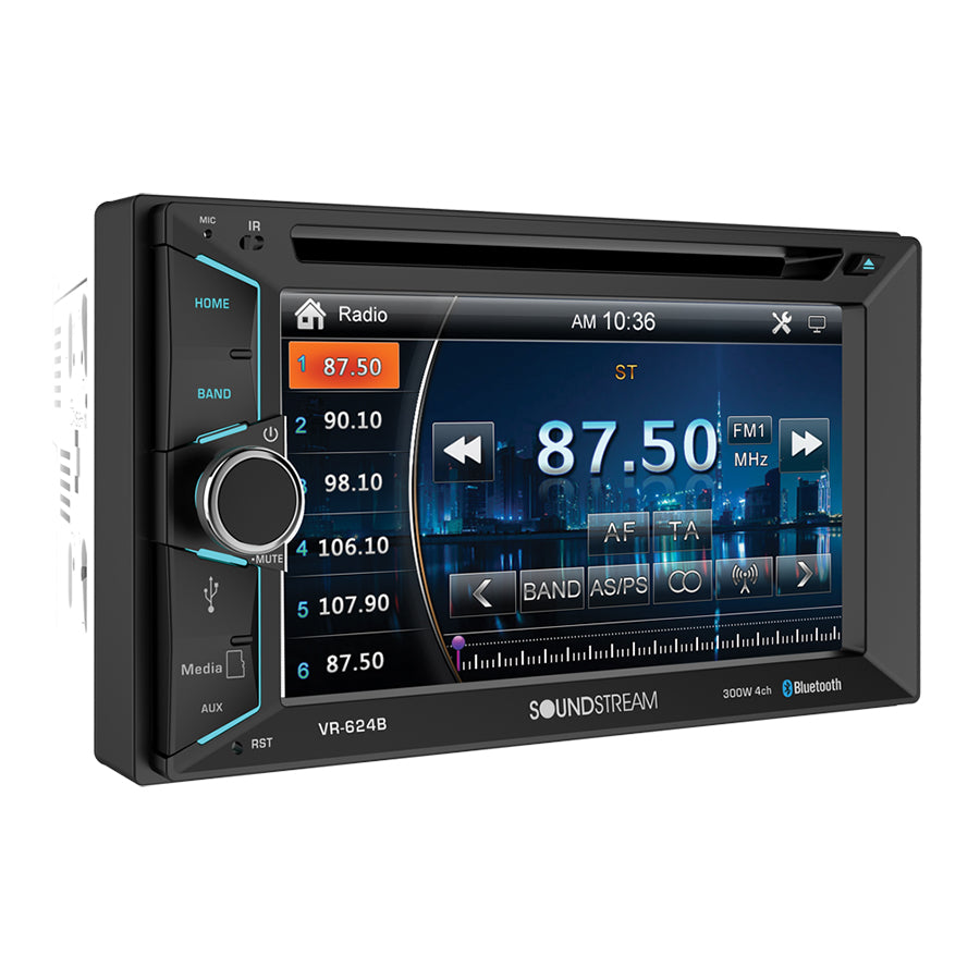 Soundstream, Soundstream VR-624B, 2-DIN AptiX Source Unit w/ Bluetooth, & 6.2" LCD