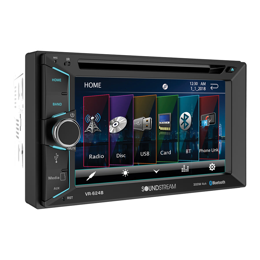 Soundstream, Soundstream VR-624B, 2-DIN AptiX Source Unit w/ Bluetooth, & 6.2" LCD