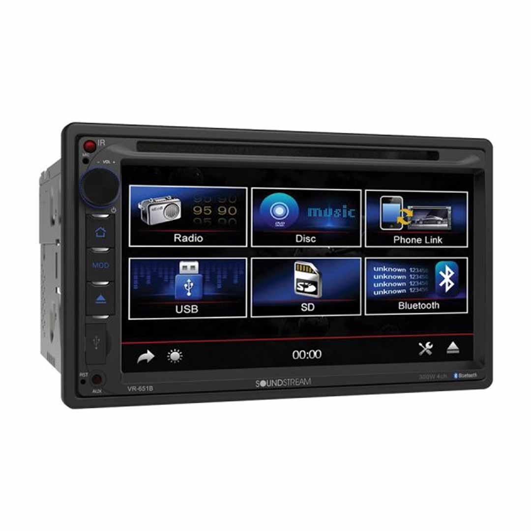 Soundstream, Soundstream VR-651B, 2-DIN Source Unit w/ Bluetooth, & 6.5" LCD