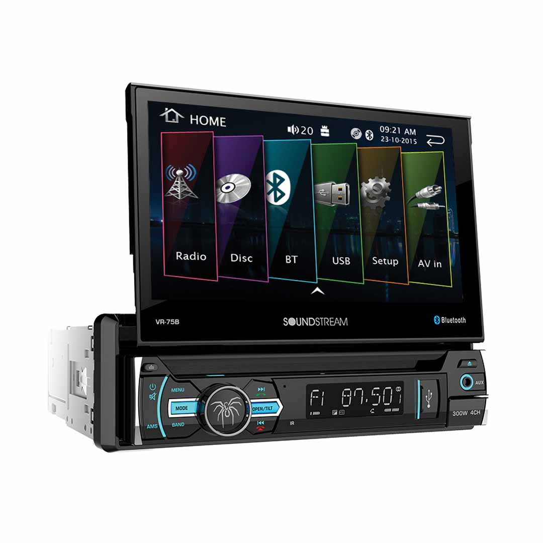 Soundstream, Soundstream VR-75B, 1-DIN AptiX Source Unit w/ Bluetooth, & 7" LCD