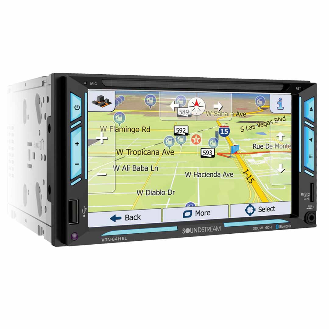 Soundstream, Soundstream VRN-64HBL, 2-DIN AptiX Source Unit w/ iGO GPS, PhoneLink, Bluetooth, & 6.2" LCD, RGB Light Strips