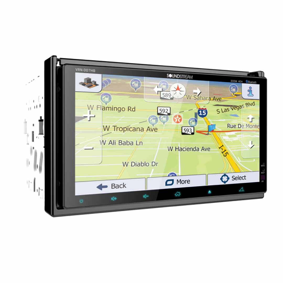 Soundstream, Soundstream VRN-DD7HB, Dual 7" LCD, 2-DIN AptiX Source Unit w/ iGO GPS, PhoneLink