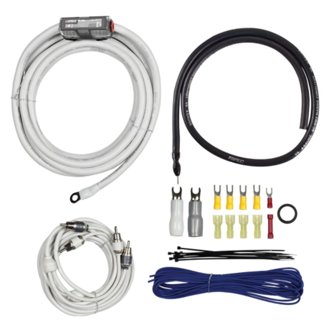 T-Spec, T-Spec V10-AK4, V10 4 AWG Amp Kit - 2100W w/ RCA Cable