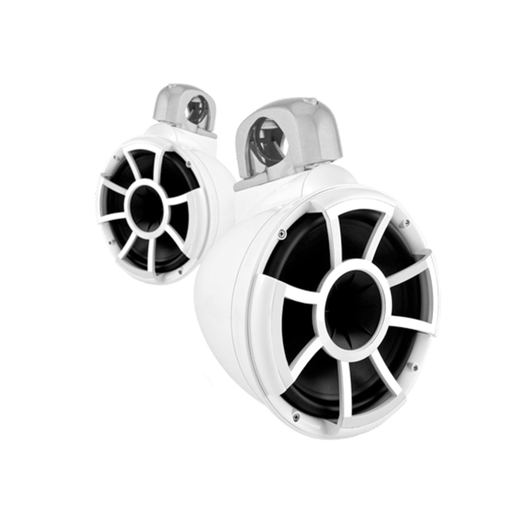 Wet Sounds, Wet Sounds REV 8 W-FC SA, REV 8" Wake Tower Speakers  with Fixed Position Clamp Silver Aluminum - 400W