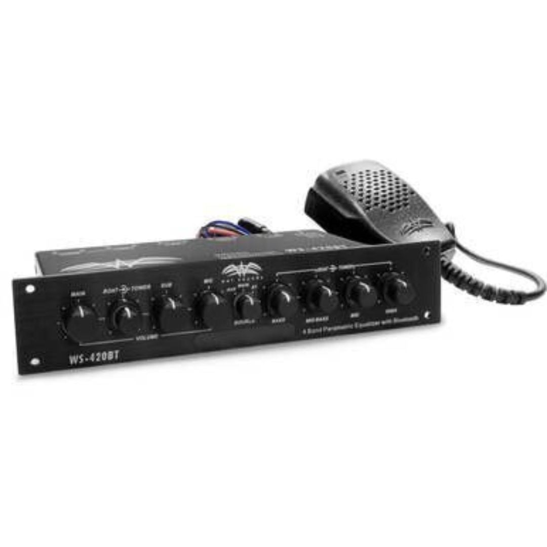 Wet Sounds, Wet Sounds WS-420 BT, Bluetooth Enabled Dual Band EQ W/ 3 Zone Control and Built-In Mic