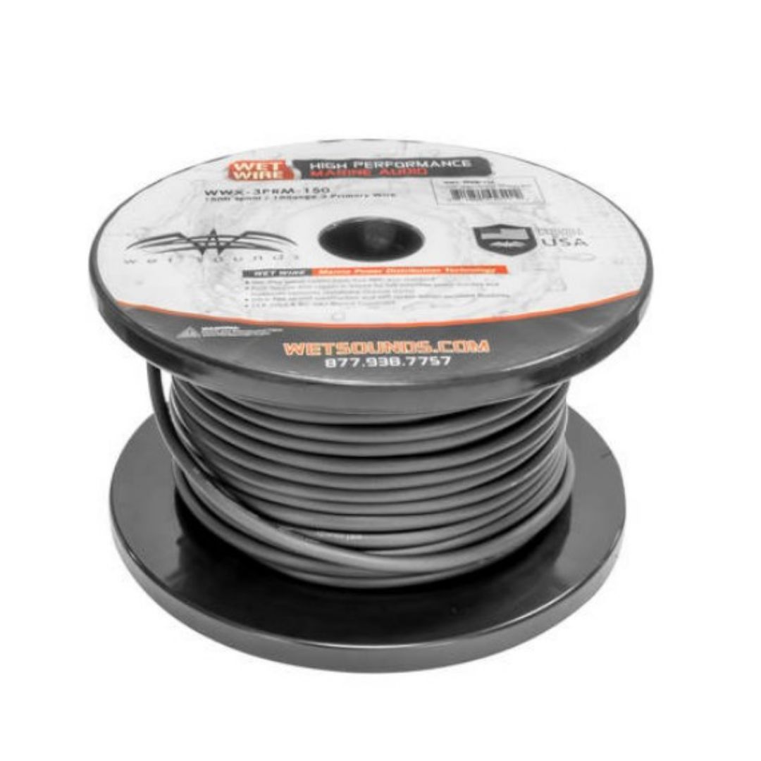 Wet Sounds, Wet Sounds WWX-3 PRIME -150, 3 Conductor 18 Gauge Primary - Power Ground & Remote Wire - 150ft Spool