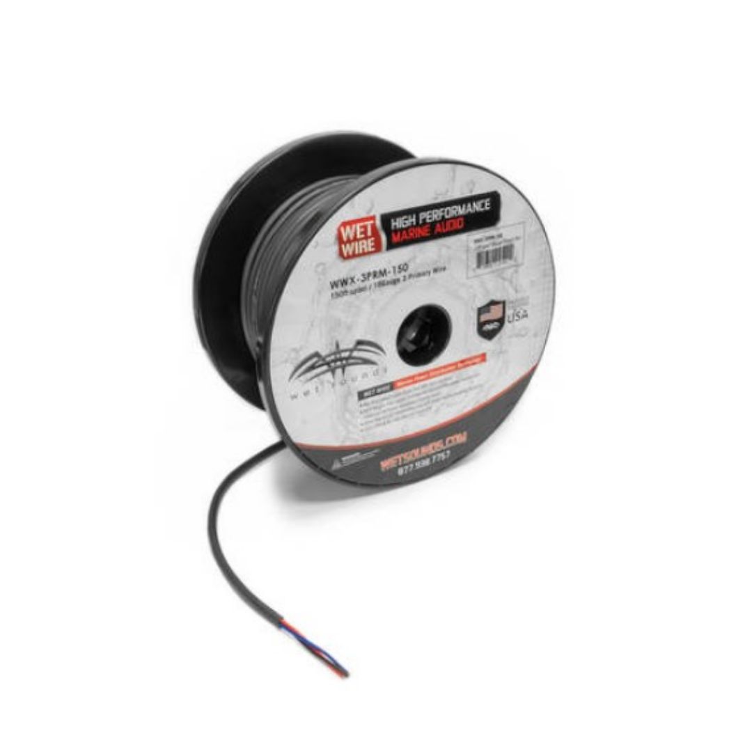 Wet Sounds, Wet Sounds WWX-3 PRIME -150, 3 Conductor 18 Gauge Primary - Power Ground & Remote Wire - 150ft Spool