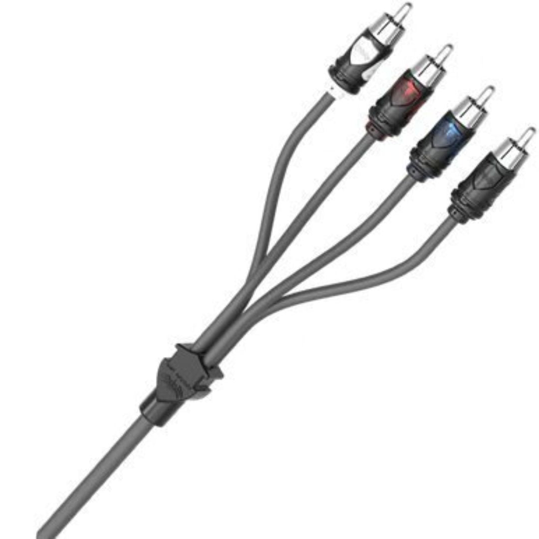 Wet Sounds, Wet Sounds WWX-RCA 4CH 17FT, 4 Channel Quad Shielded RCA Cable w/ High Contact RCA Tips - 17ft