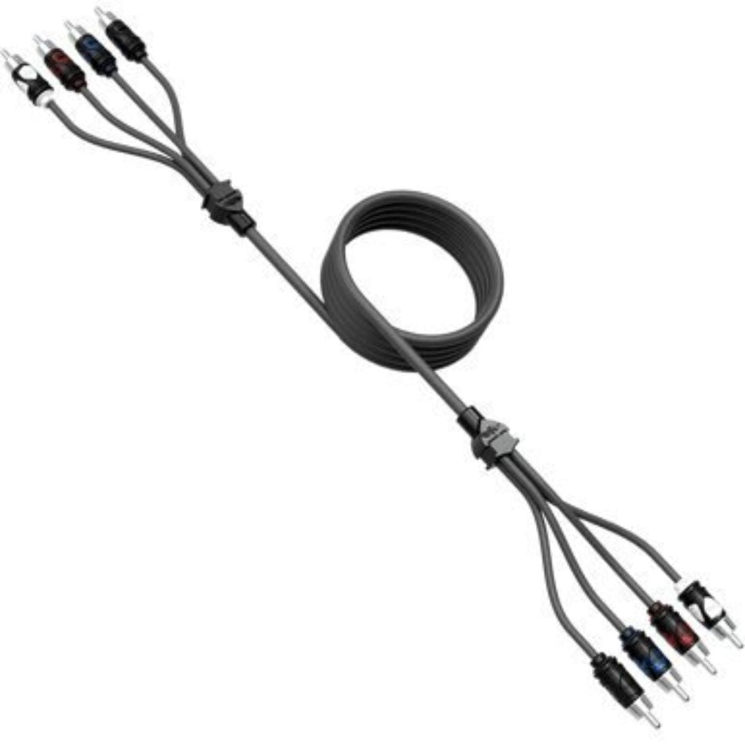 Wet Sounds, Wet Sounds WWX-RCA 4CH 17FT, 4 Channel Quad Shielded RCA Cable w/ High Contact RCA Tips - 17ft