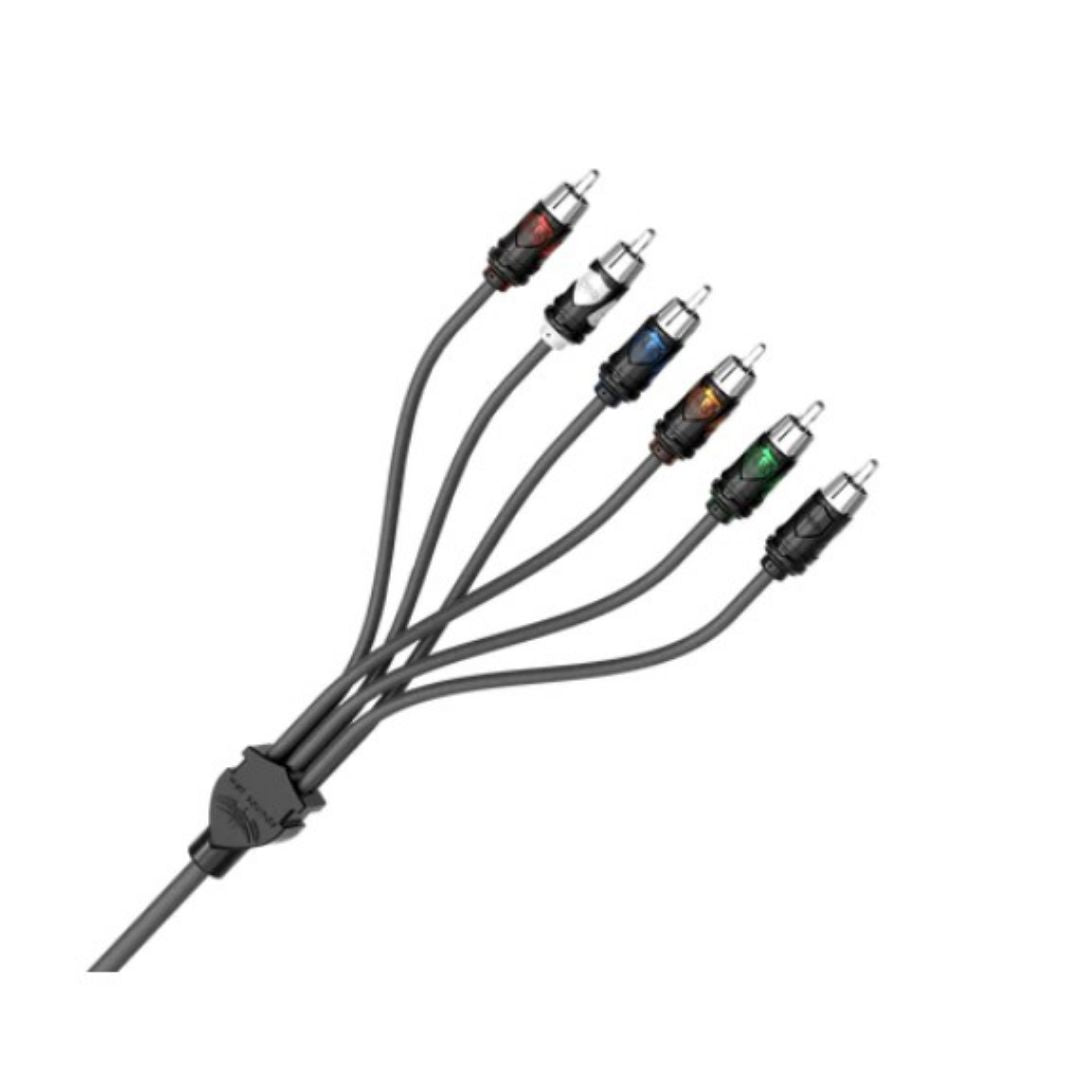 Wet Sounds, Wet Sounds WWX-RCA 6CH12FT, 6 Channel Quad Shielded RCA Cable w/ High Contact RCA Tips - 12ft